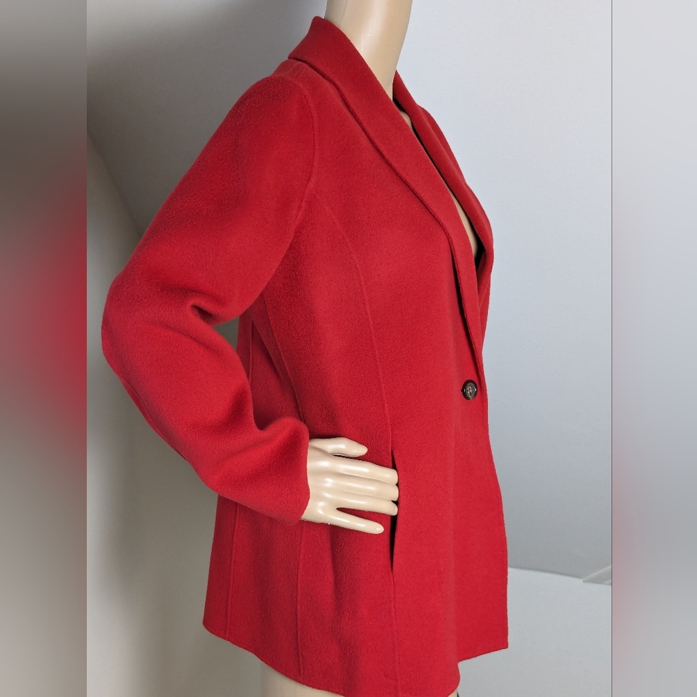 Wool Soft Red Jacket Talbots Medium - image 5